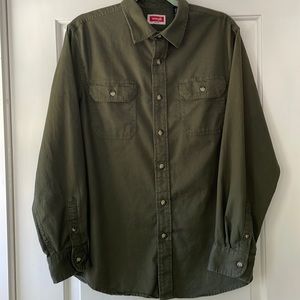 Wrangler mens green shirt